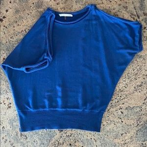 Trina Turk royal blue knit blouse